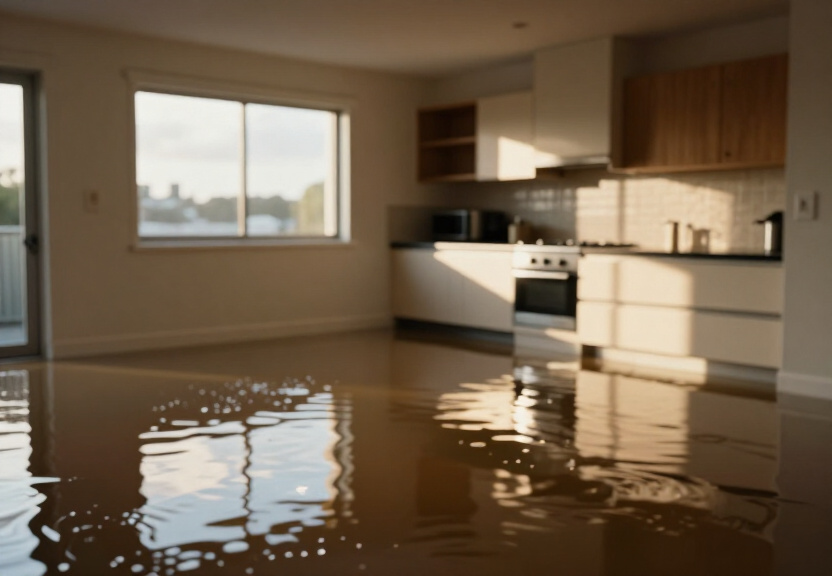 Water-damaged retail store in Oatley before cleanup